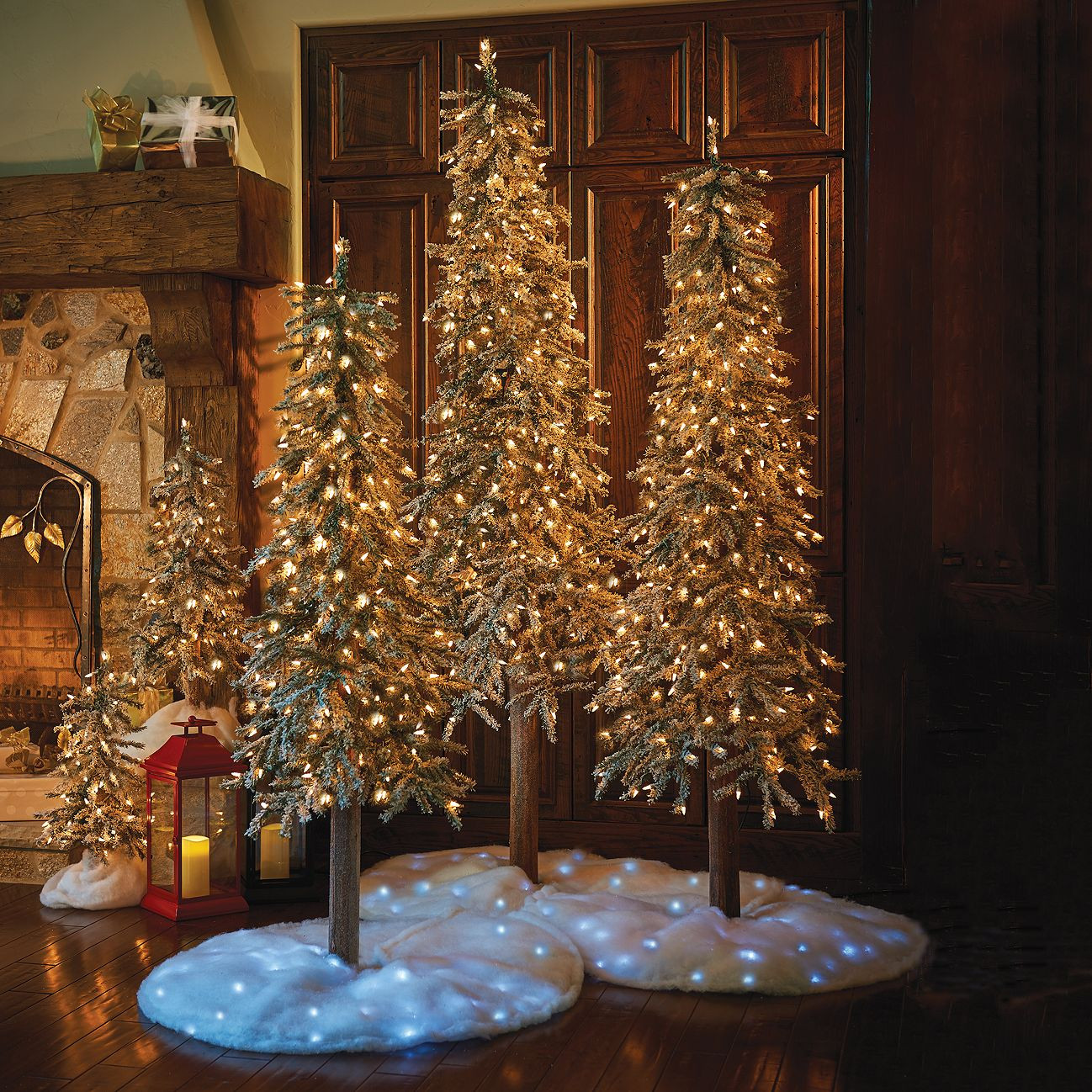 Flocked alpine christmas tree shop