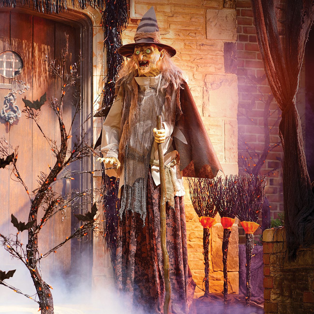 Tis Your Season | 6 Ft Lunging Haggard Witch Animatronic Halloween ...