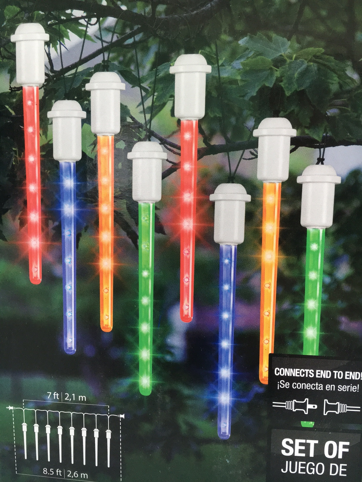 Gemmy Lightshow 10-Shooting Star Multicolor LED Icicle Lights - 1290077
