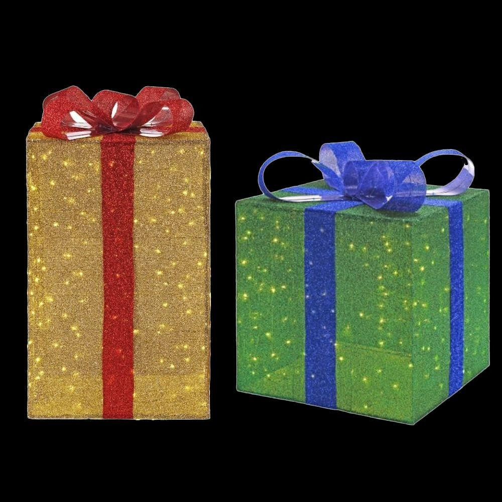 Tis Your Season | LED Jumbo Gift Boxes Set of 2 - 35 in. & 28 in