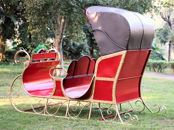 Tis Your Season | Life-Size Christmas Victorian Santa Sleigh Iron