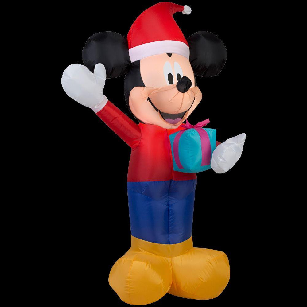 Tis Your Season 3.5' Mickey Mouse with Present Christmas Inflatable