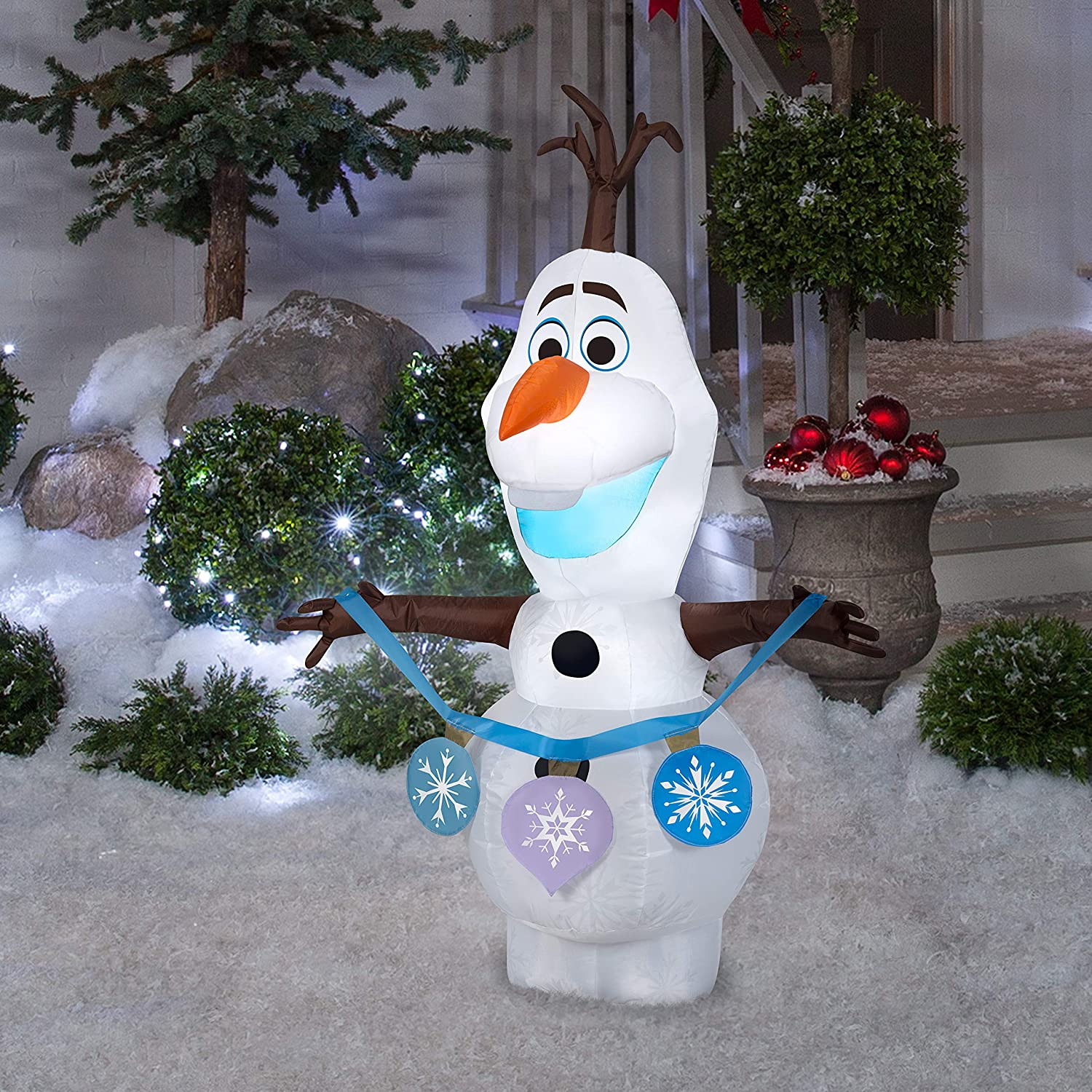 Tis Your Season | 4 Ft Airblown Inflatable Frozen 2 Olaf Holding String ...