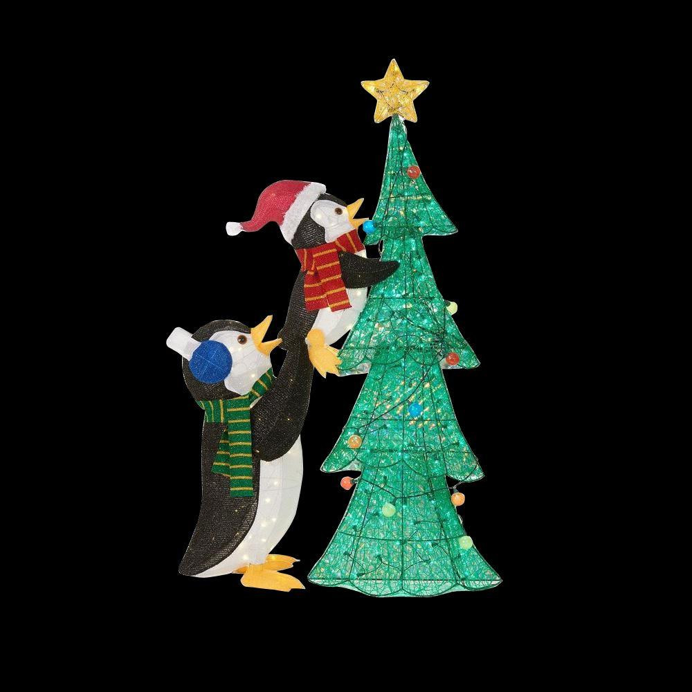 Tis Your Season 62 In Led Lighted Tinsel Penguins With