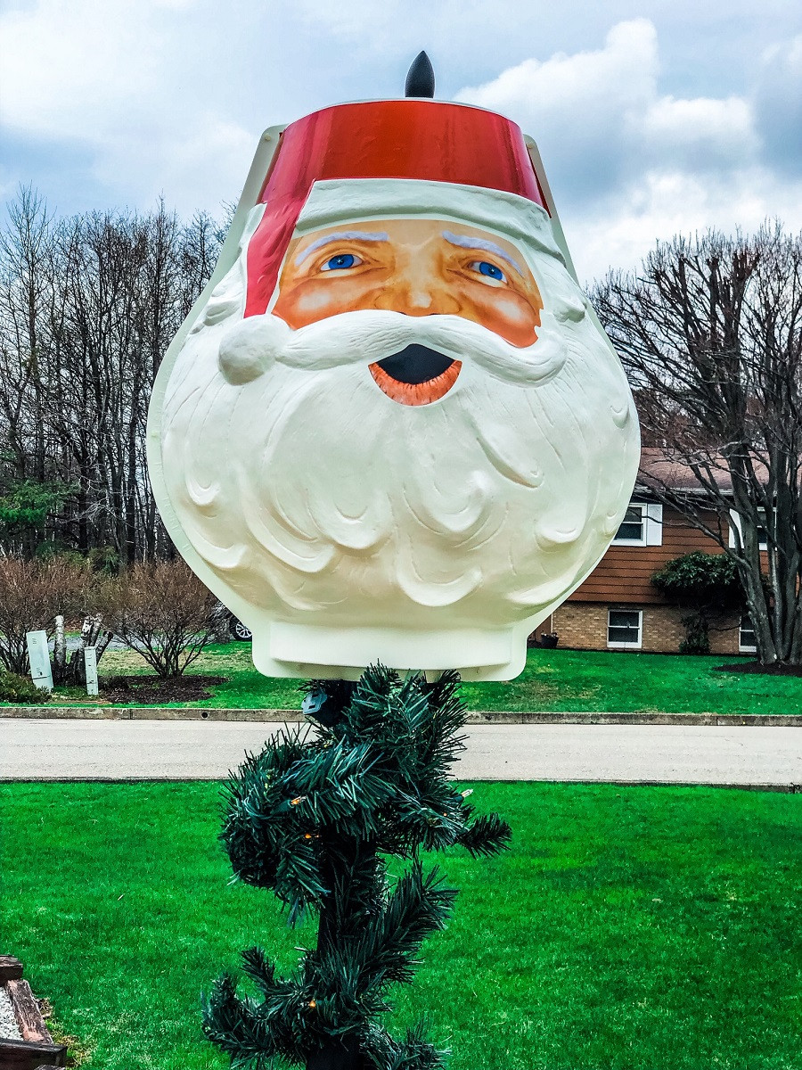 Tis Your Season Santa Lamp Post Light Cover Outdoor Christmas Decoration