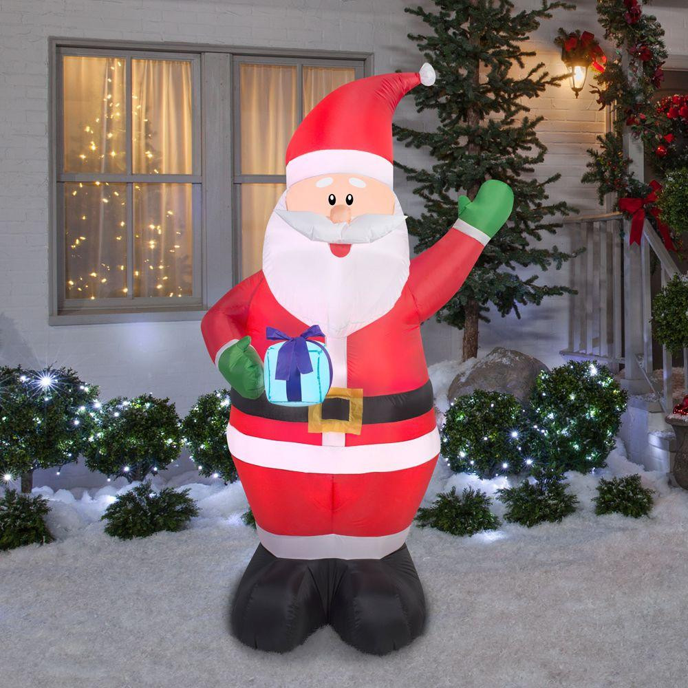 Tis Your Season | 6.5 ft. H Inflatable Santa with Present Christmas ...