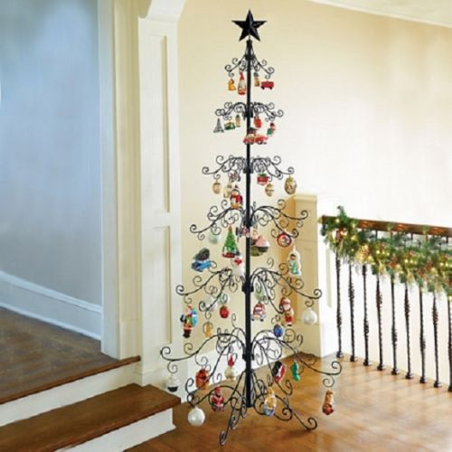 84" Metal Scroll Christmas Ornament Display Trees