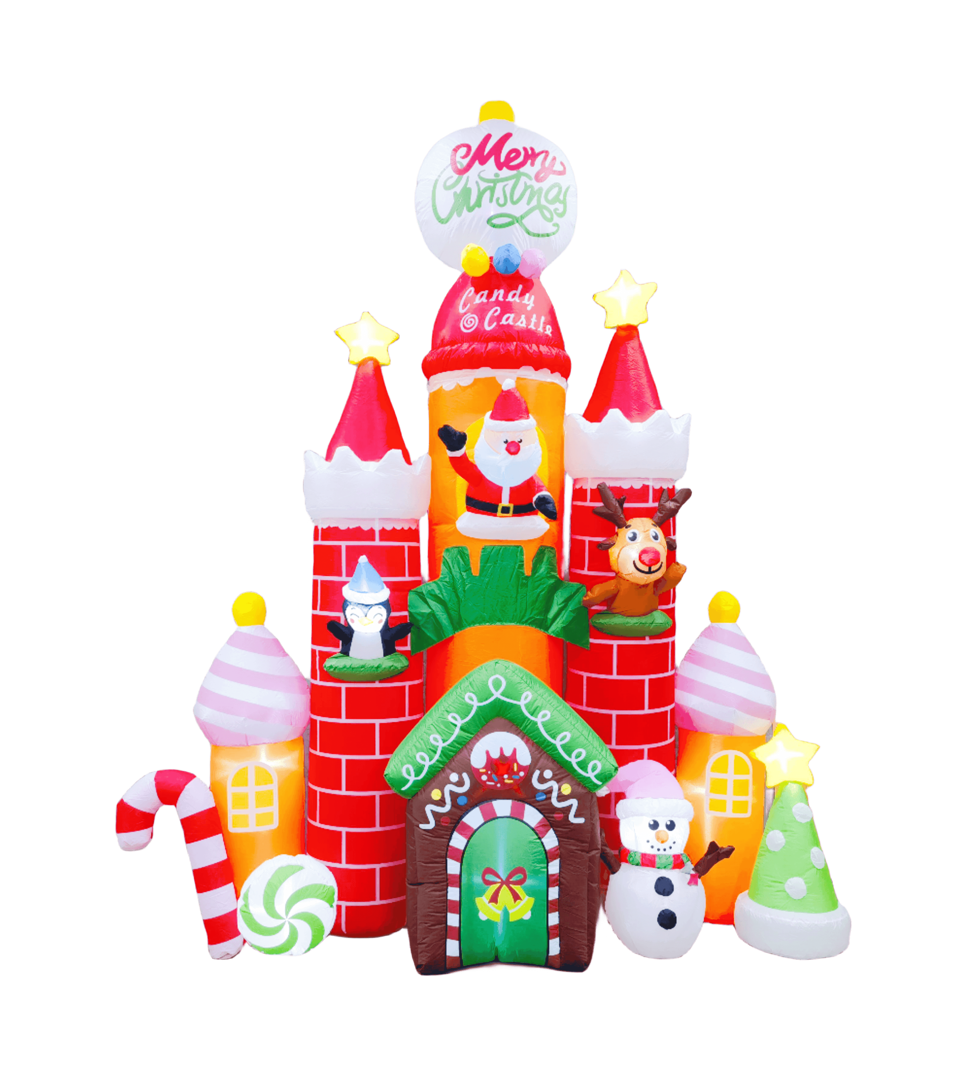 10' Inflatable Santa's Candy Castle Christmas Decoration