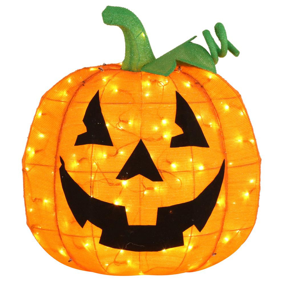 32 in. LED Tinsel Pumpkin