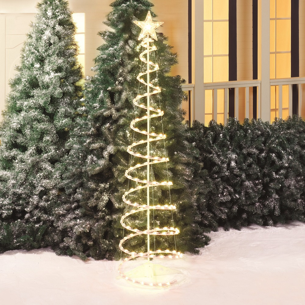 6' Clear Spiral Christmas Tree Light Sculpture