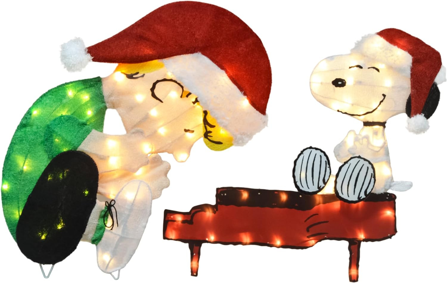 Lighted Schroeder and Sitting Snoopy Peanuts Christmas Decoration