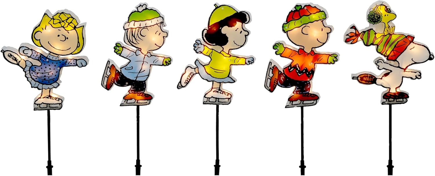 Peanuts Lighted Pathway Markers (Ice Skating)