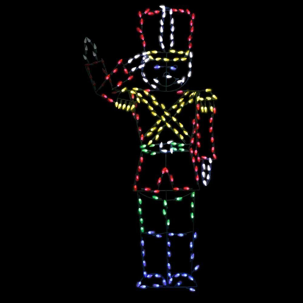 72" Life size LED Animated Toy Soldier Nutcracker Wire Frame Christmas Decoration