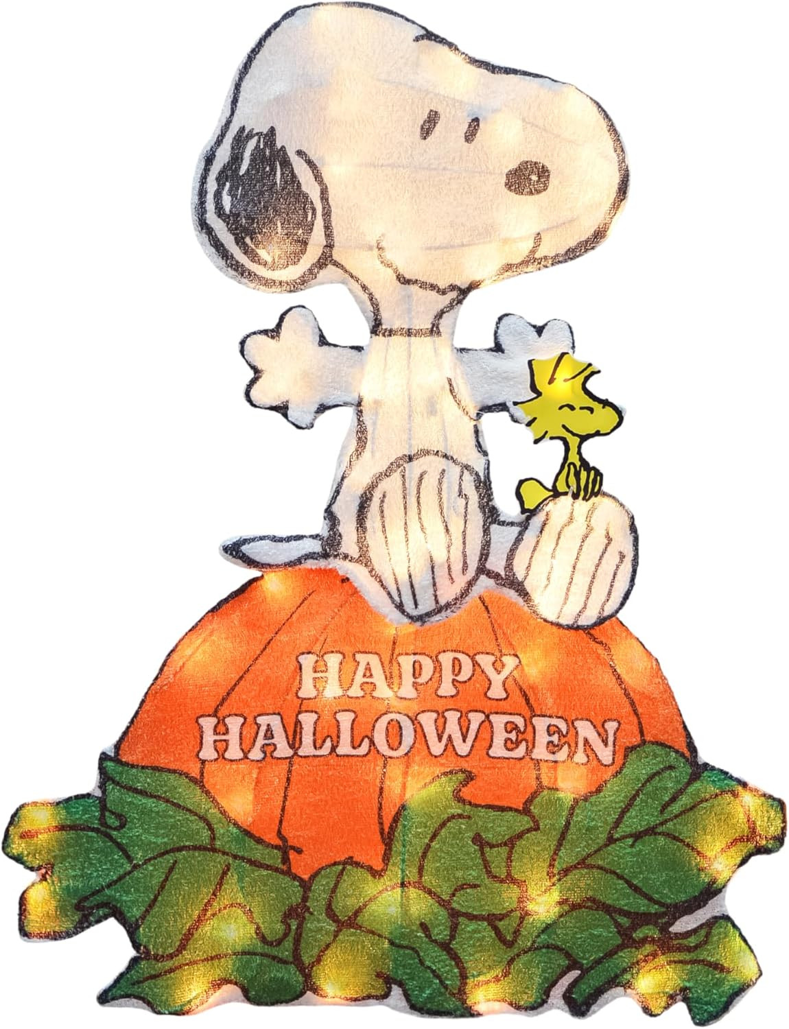 24" Snoopy and Woodstock Happy Halloween Pumpkin 2D "Great Pumpkin Charlie Brown" Decor