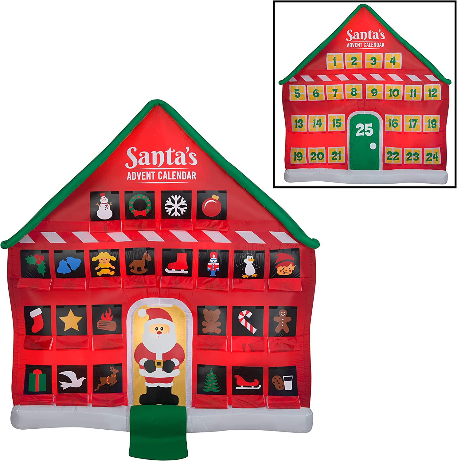 8 Ft  Advent Calendar Airblown Inflatable with Santa