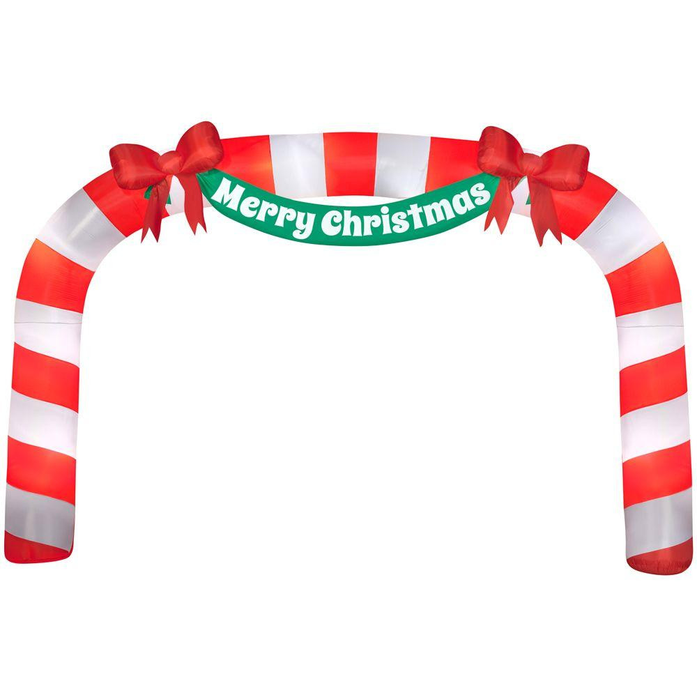 HUGE 23 ft W x 15 ft H Candy Cane Lighted Inflatable Archway