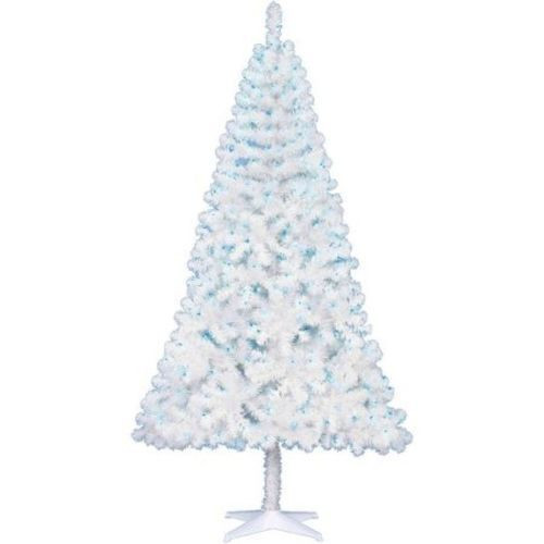 6.5-ft Pre-Lit Madison Pine White Artificial Christmas Tree with Blue Color Lights 