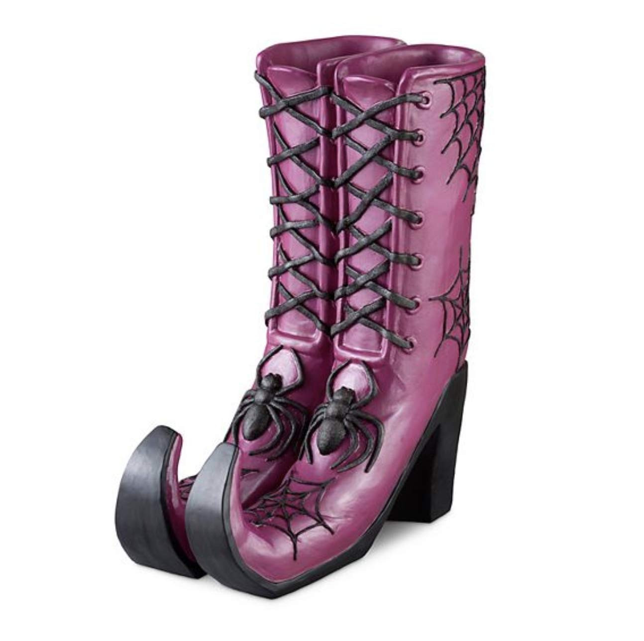 Cobweb Halloween Witch Boots Planter