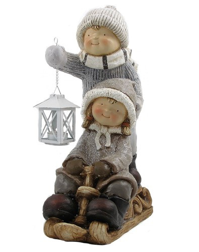 Tis Your Season | Boy & Girl with Sleigh and Lantern ...