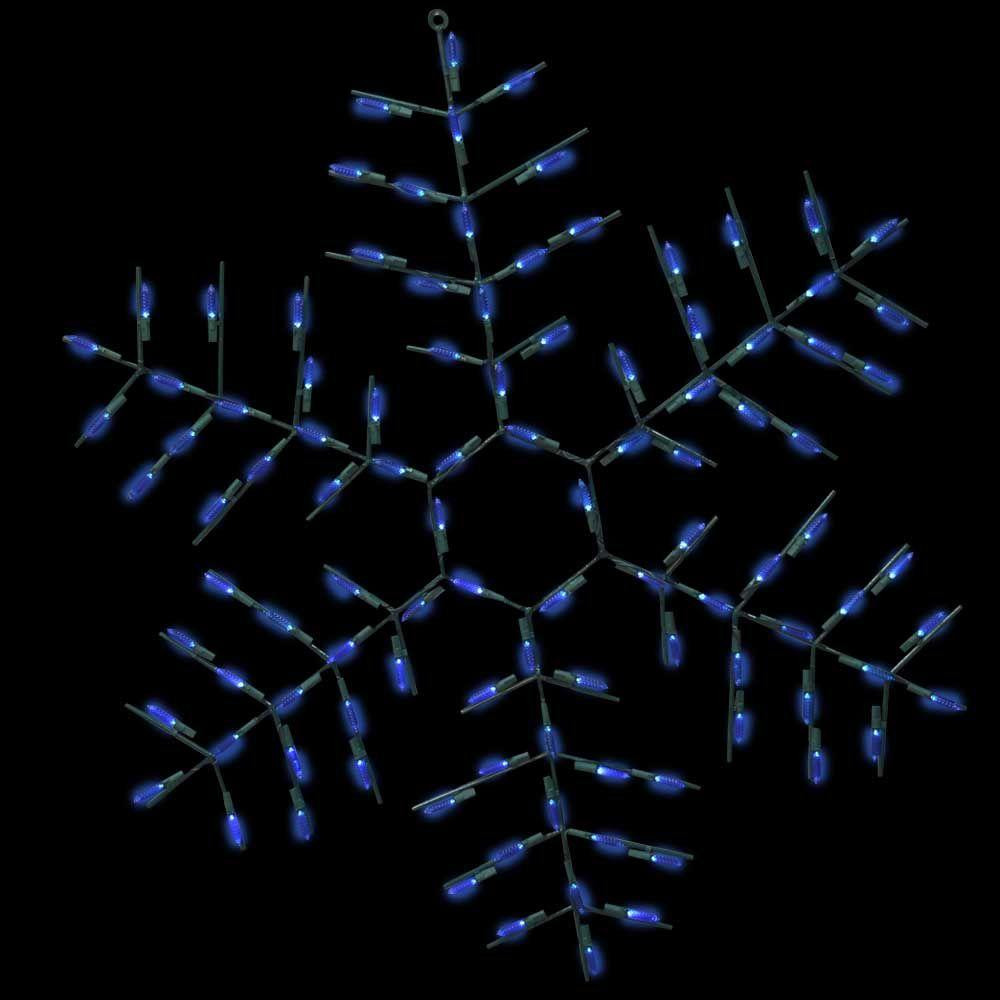 32 in. LED Wire Decor Blue Snowflake Version B