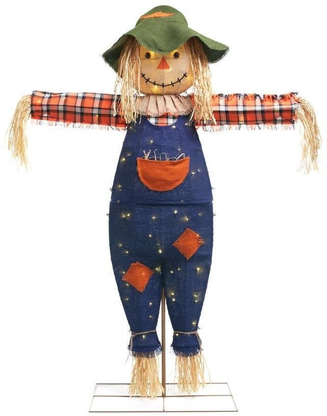 72 in. LED Burlap Scarecrow Halloween Decor