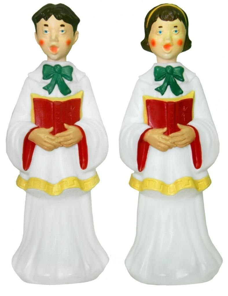 31" Choir Boy and Girl Blow Mold Christmas Decoration