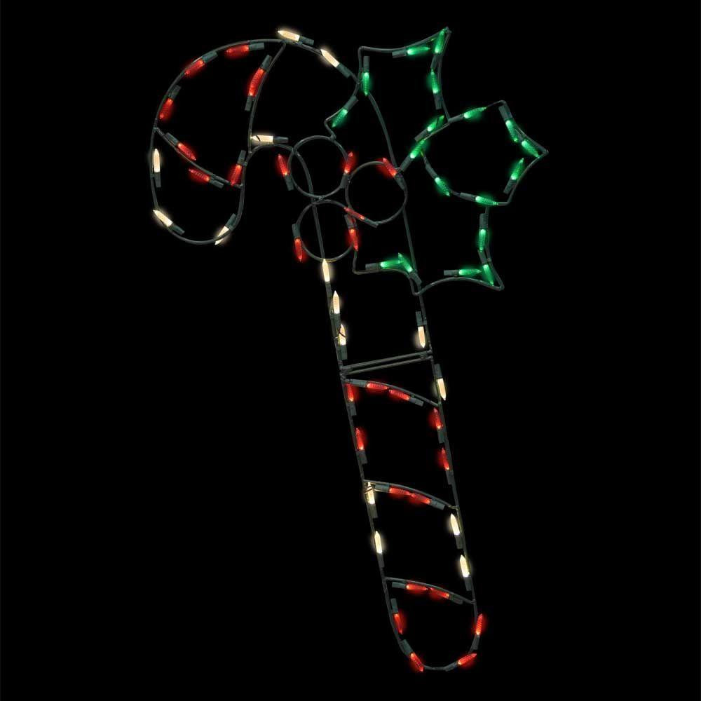 32 in. LED Candy Cane Christmas Wire Decor 
