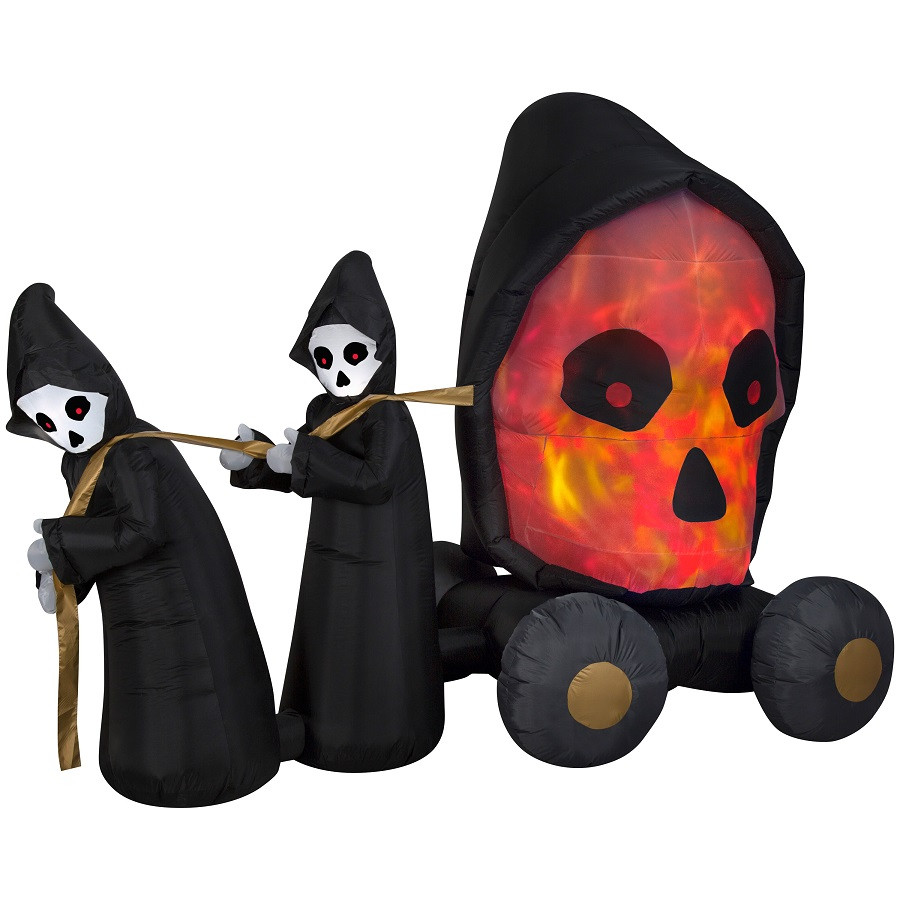 7ft. Fire and Ice Skull Coach Scene Airblown Inflatable 