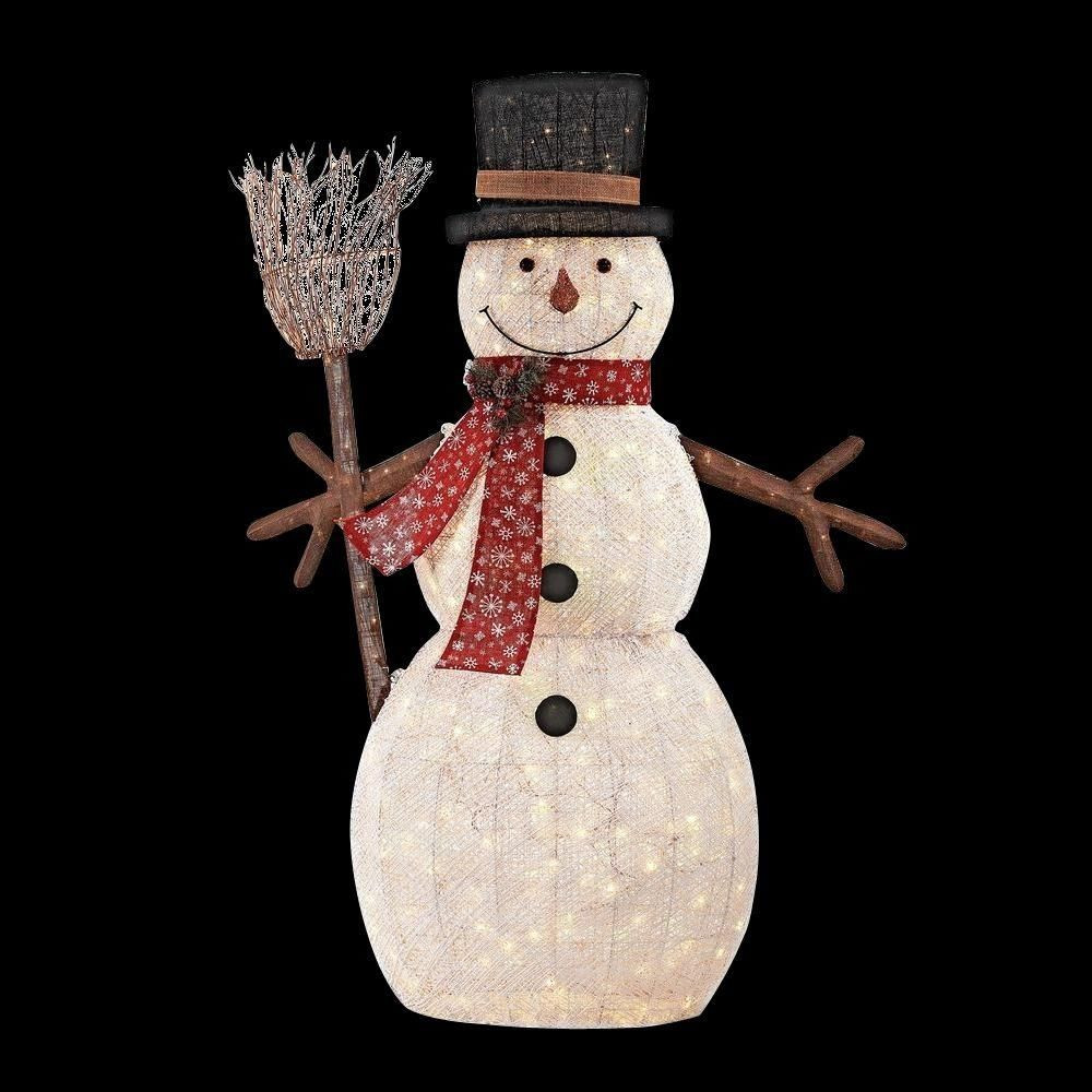 72 in. LED  PVC Cotton String Snowman 