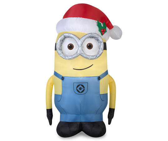 5' Minion Dave with Santa Hat Airblown Inflatable
