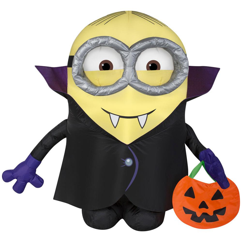 3.5 ft. Halloween Inflatable Minion Dave in Vampire Cape