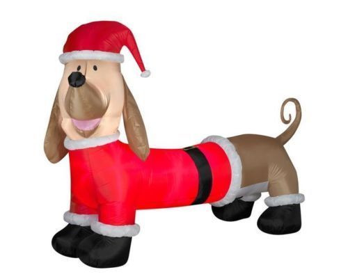 Dachshund in Santa Suit Airblown Inflatable Christmas Decoration