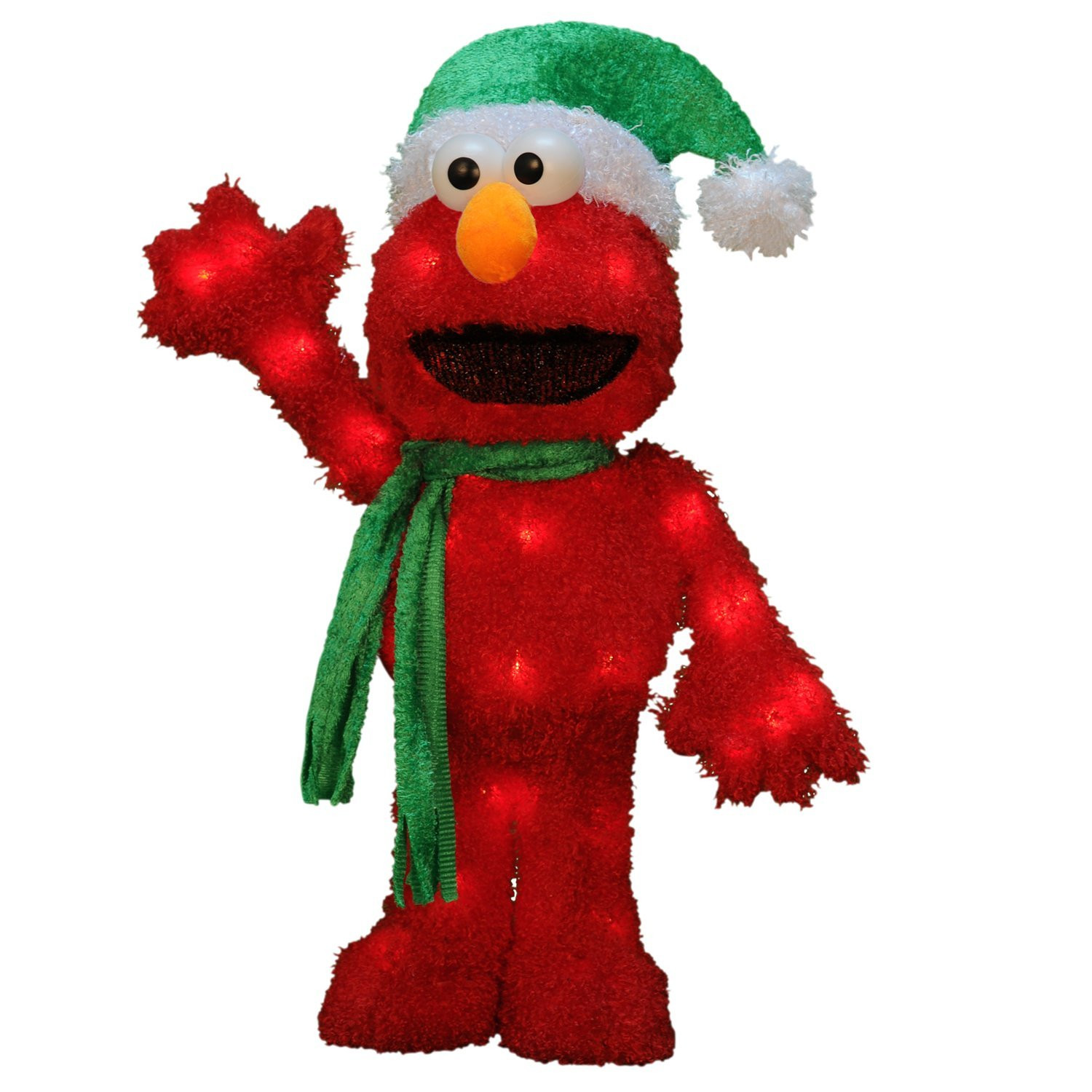 18-Inch 3D Pre-Lit Waving Elmo Christmas Yard Decoration