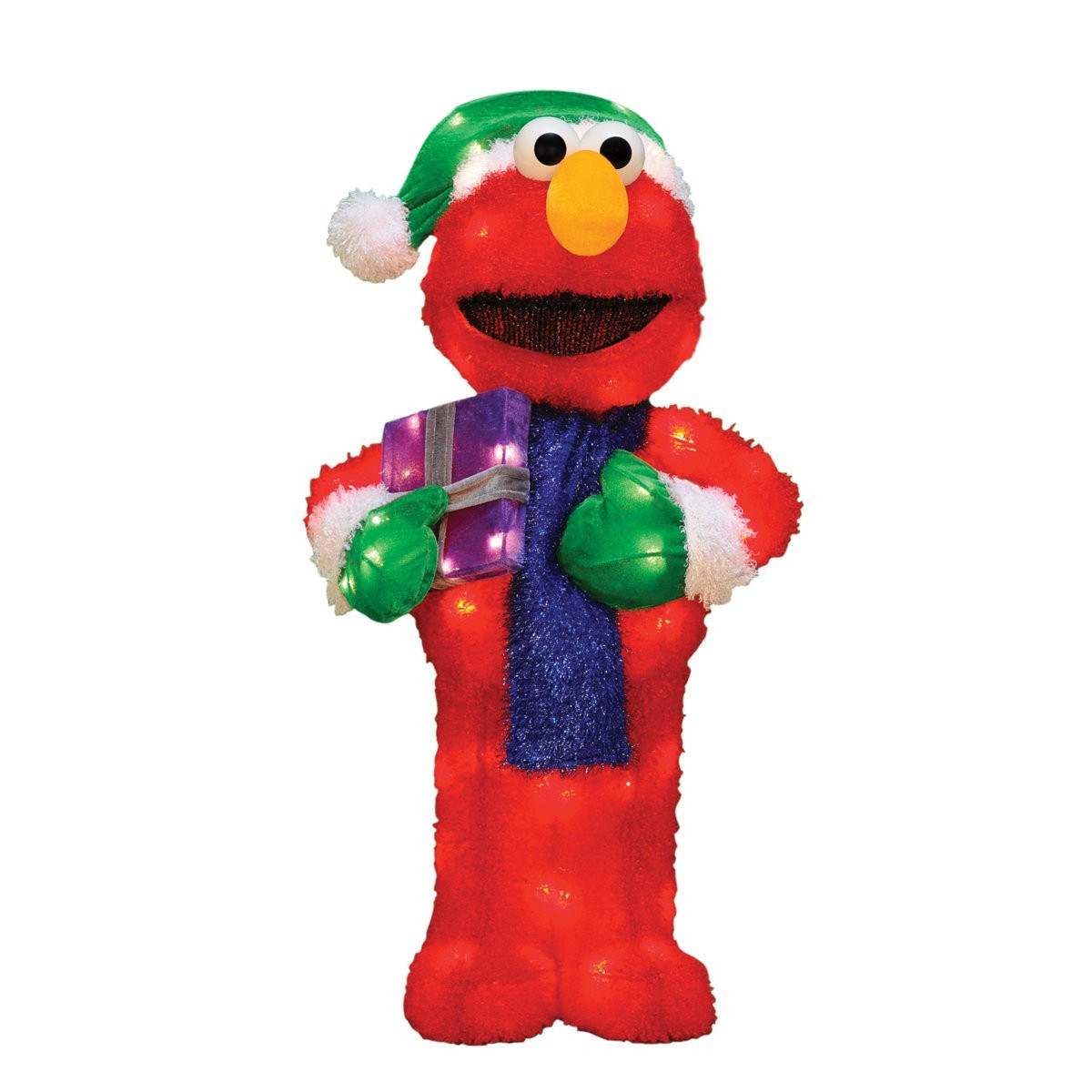 28-Inch Pre-Lit 3-D Elmo with Gift Box Christmas Decoration