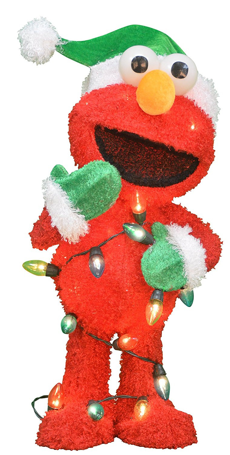 24-Inch Pre-Lit 3D Elmo with String of Lights 