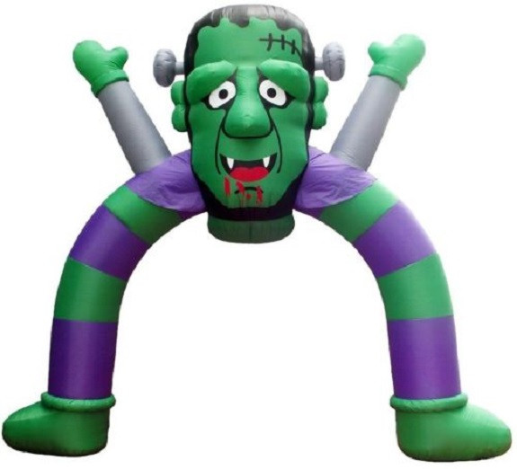 12 ft Inflatable Halloween Archway Monster Frankenstein with Disco Lights