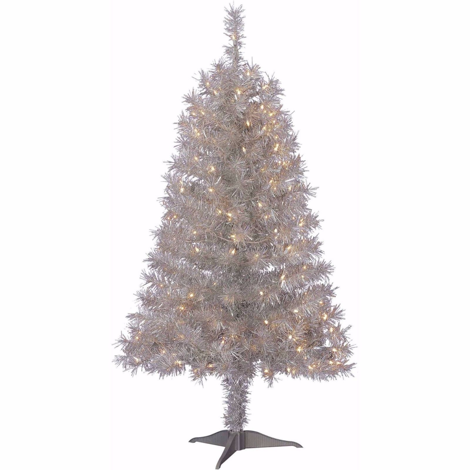 4' Frasier Pine Silver Pre-Lit Artificial Christmas Tree with 150 Clear Lights
