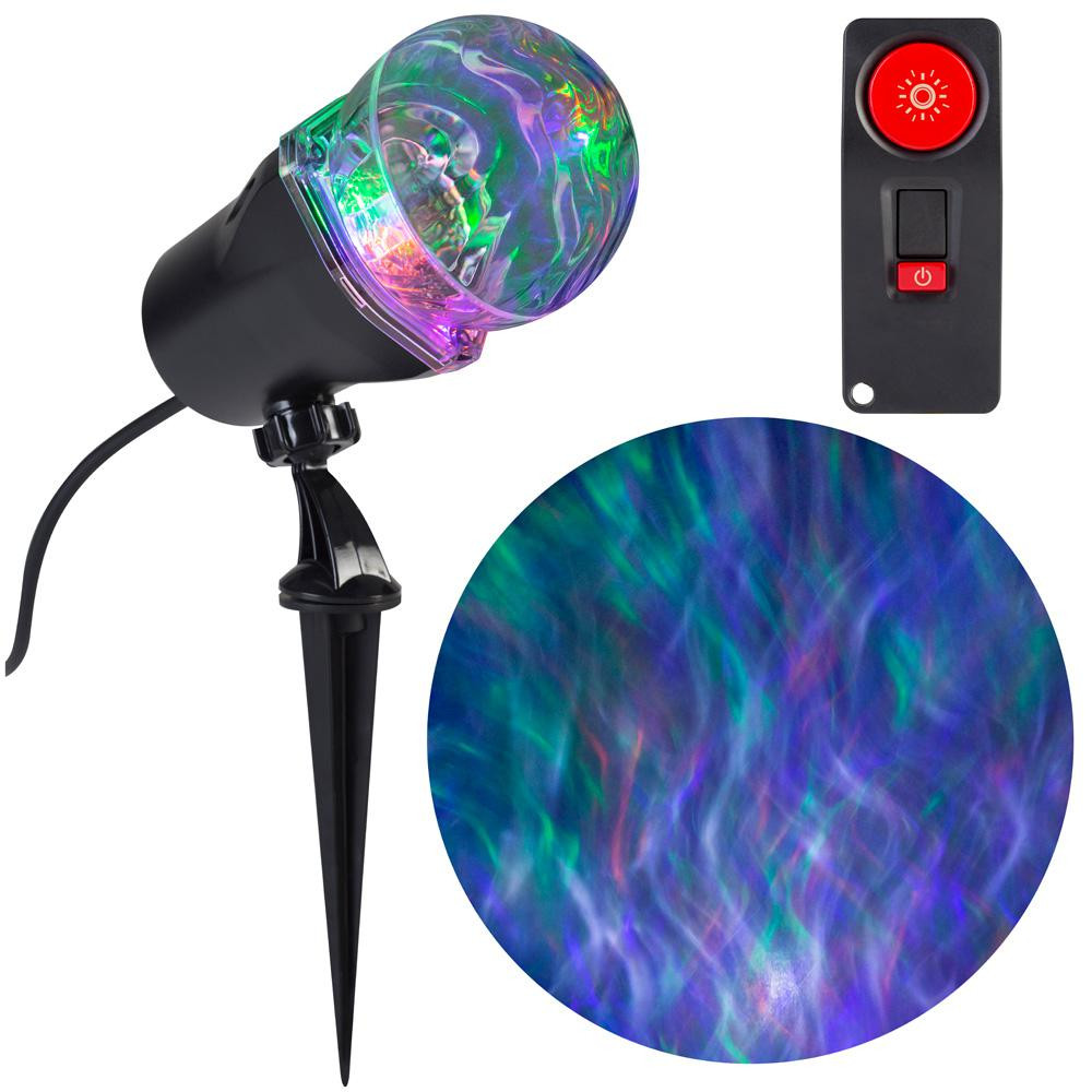 Halloween Projection Stake Multi-Color LED Ghost Flame 15 Programs with Remote