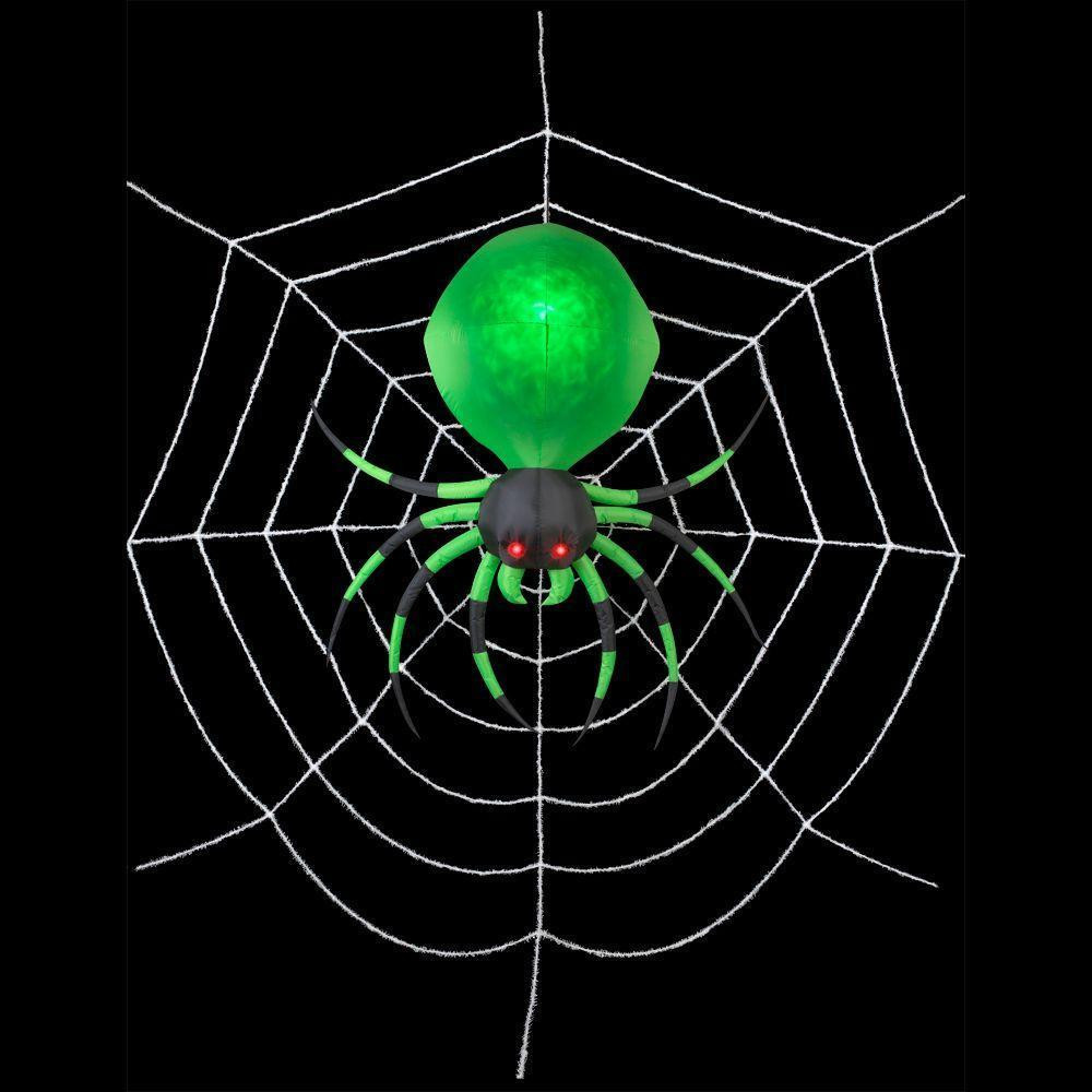 Inflatable Green Spider with Web Halloween Inflatable