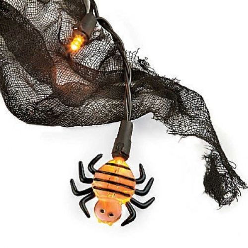Halloween Party LED Orange Spider Lights