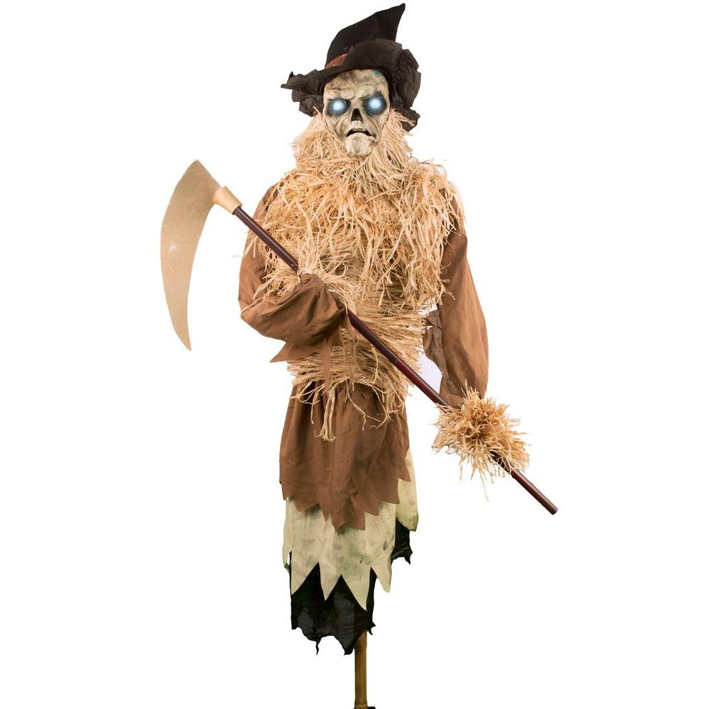 Life-size 76" Animated Harvester Scarecrow