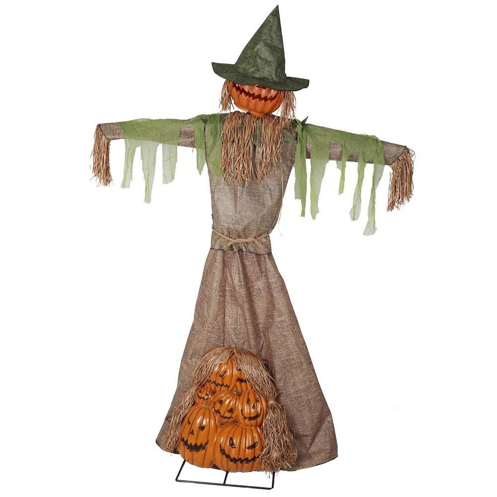 84 in. Animated Hayride Hellion Scarecrow Pumpkin
