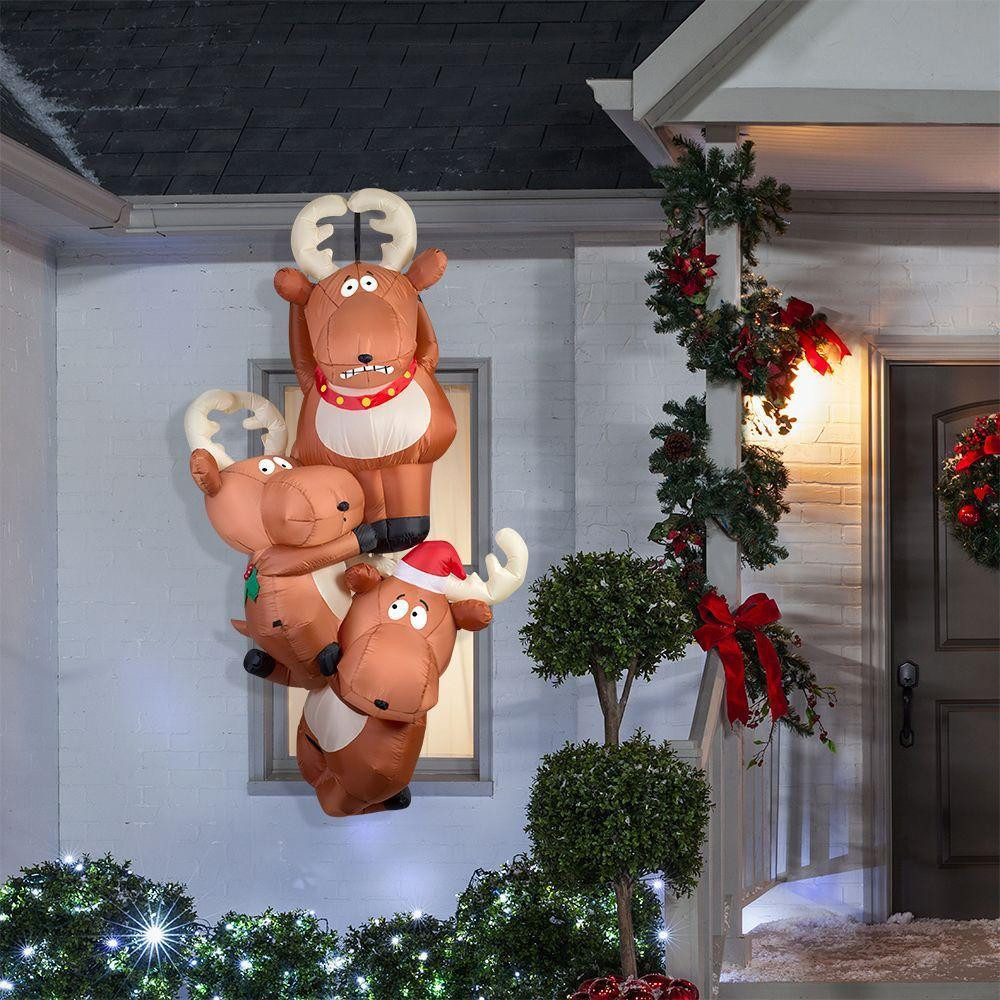 7.5 ft Reindeer Hanging from Roof Christmas Inflatable