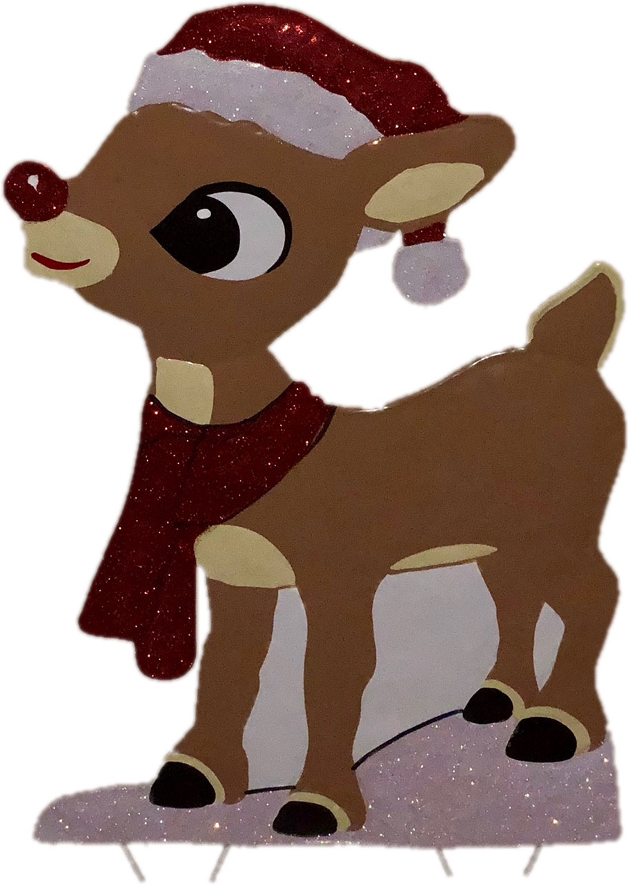 24" Rudolph the Red Nosed Reindeer Hammered Metal Christmas Decoration