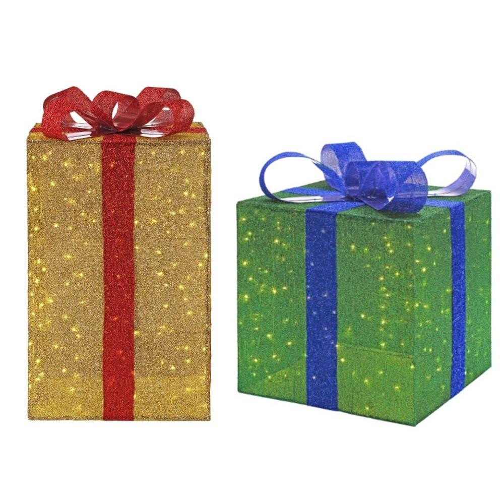 LED Jumbo Gift Boxes Set of 2 - 35 in. & 28 in.