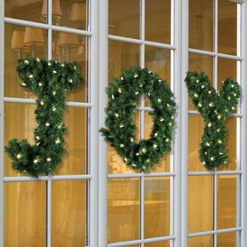 Tis Your Season  24 in. PreLit LED JOY Greenery Christmas Artificial
