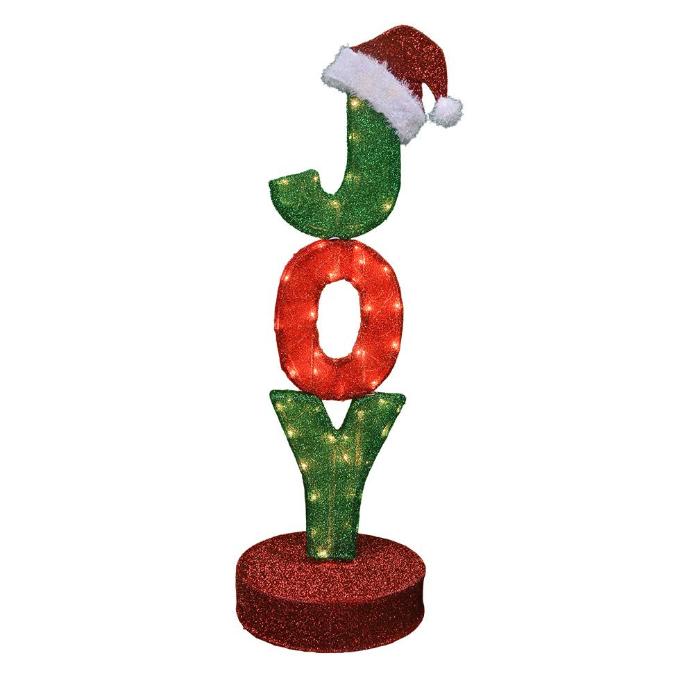 42 in. Pre-Lit JOY Sign on Rotating Pedestal