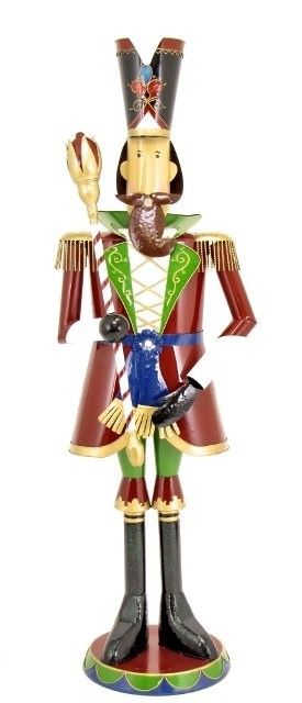 70" Iron Metal Toy Soldier with Staff Christmas Decoration