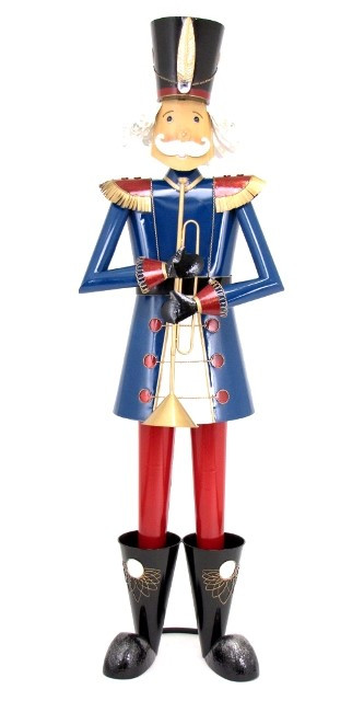 60" Iron Metal Toy Soldier with Trumpet Christmas Decoration