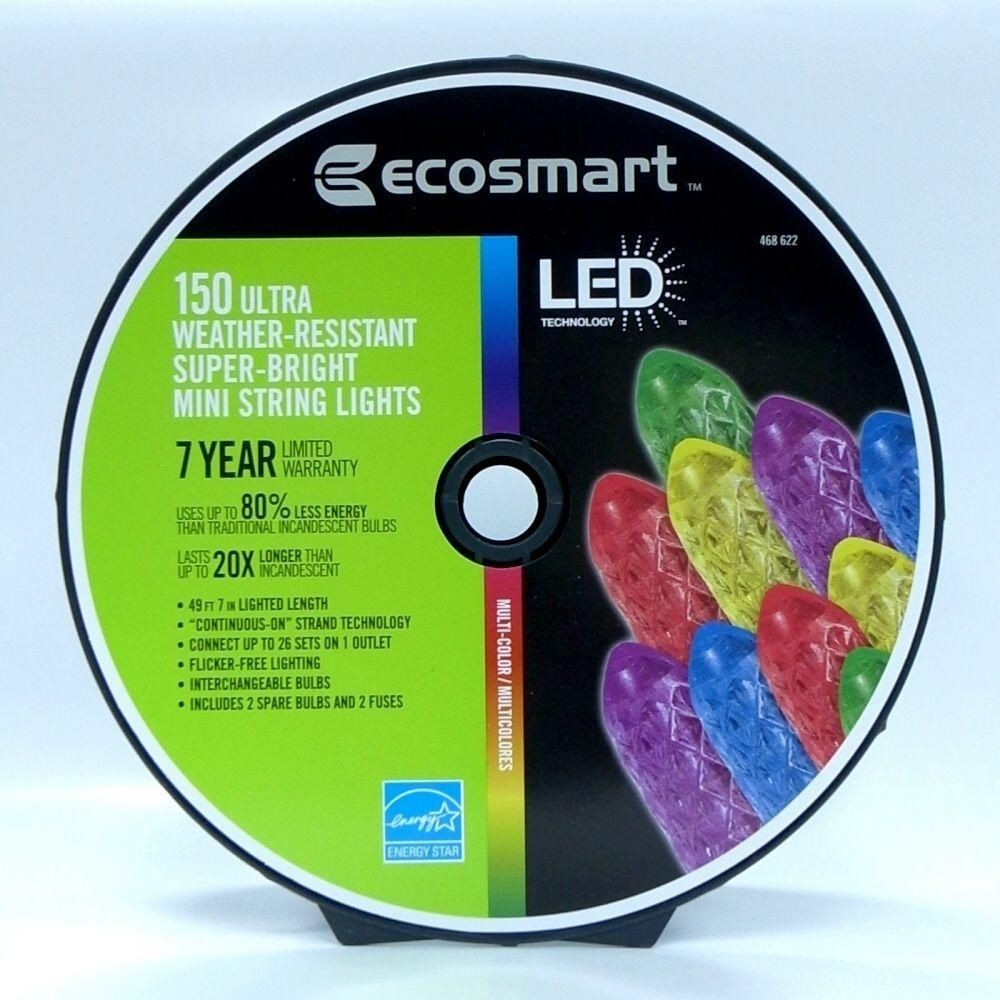 EcoSmart 150-Light LED Multi-Colored M5 Mini Light Set on a Spool